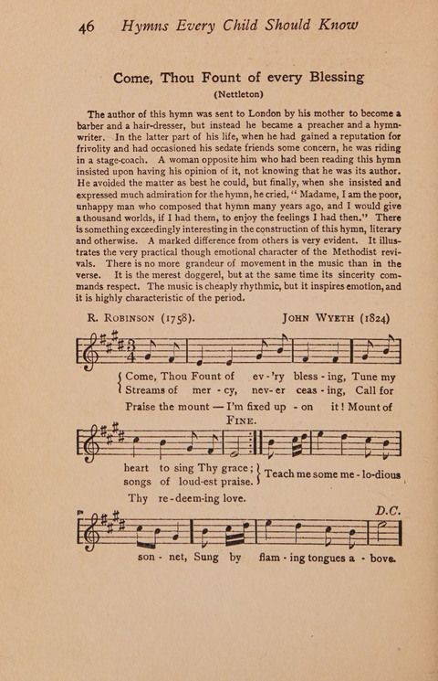 Hymns That Every Child Should Know: A selection of the best hymns of all nations for young people page 46