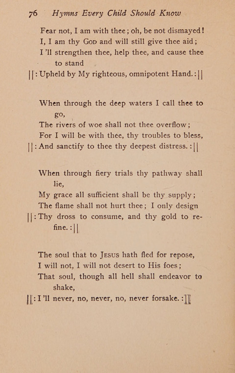 Hymns That Every Child Should Know: A selection of the best hymns of all nations for young people page 76