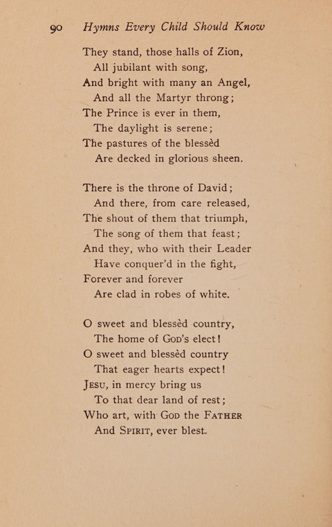 Hymns That Every Child Should Know: A selection of the best hymns of all nations for young people page 90