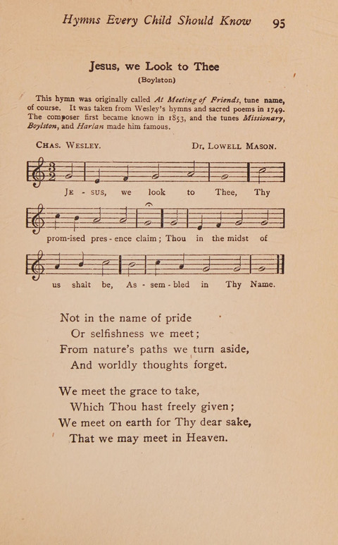 Hymns That Every Child Should Know: A selection of the best hymns of all nations for young people page 95