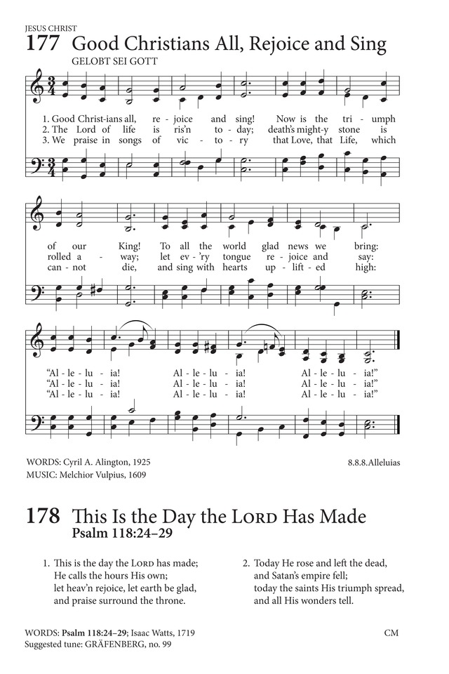 Hymns to the living god 178 this is the day the lord has made