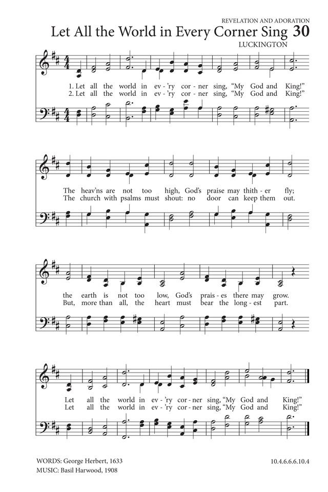 Let All the World in Every Corner Sing