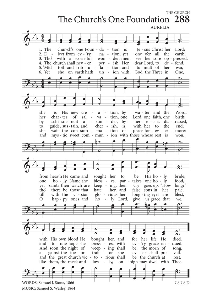 Hymns to the Living God 288. The church's one Foundation | Hymnary.org