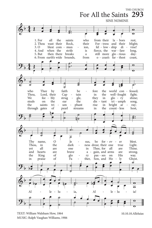 For all the Saints, who from their labor rest | Hymnary.org