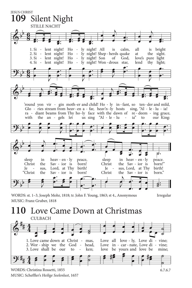 Hymns to the Living God 110. Love came down at Christmas