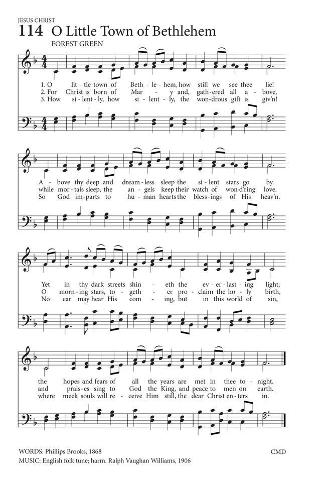 Hymns to the Living God 114 O little town of Bethlehem Hymnary org