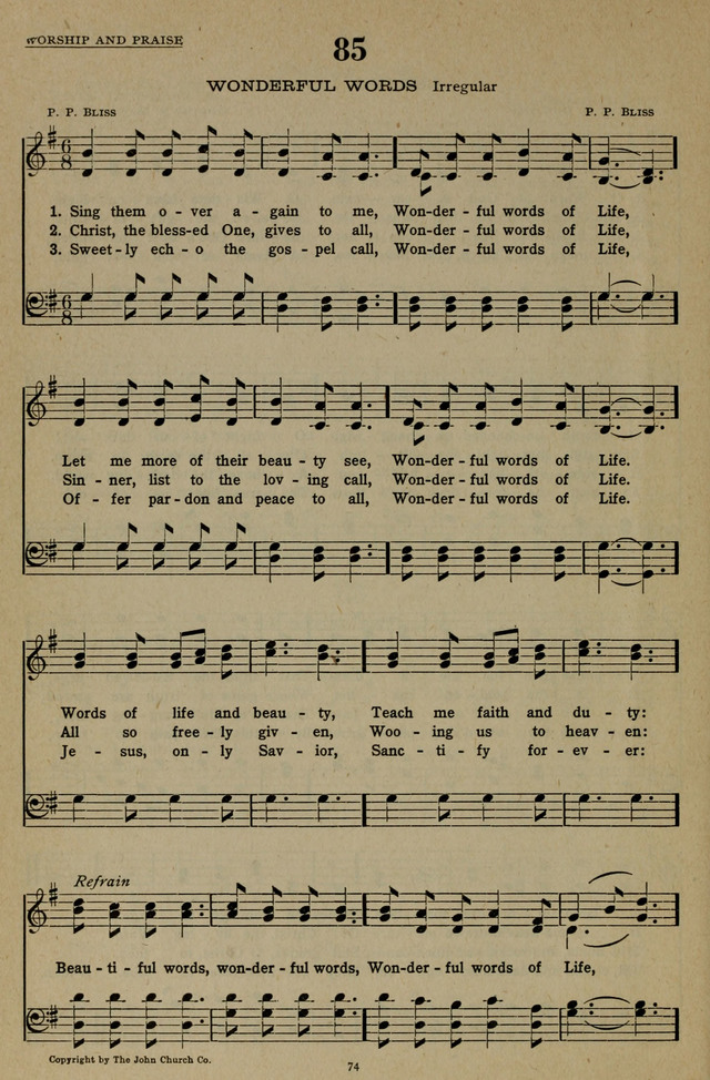 Hymns of the United Church page 74