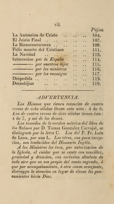 Himnos para el Uso de las Congregaciones Españolas de la Iglesia Protestante Metodista page 8