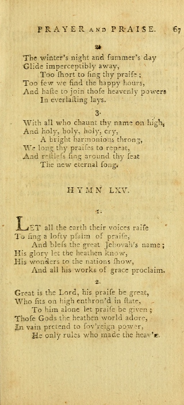 Hymns for the Use of the Society of United Christian Friends: with their constitution annexed page 67