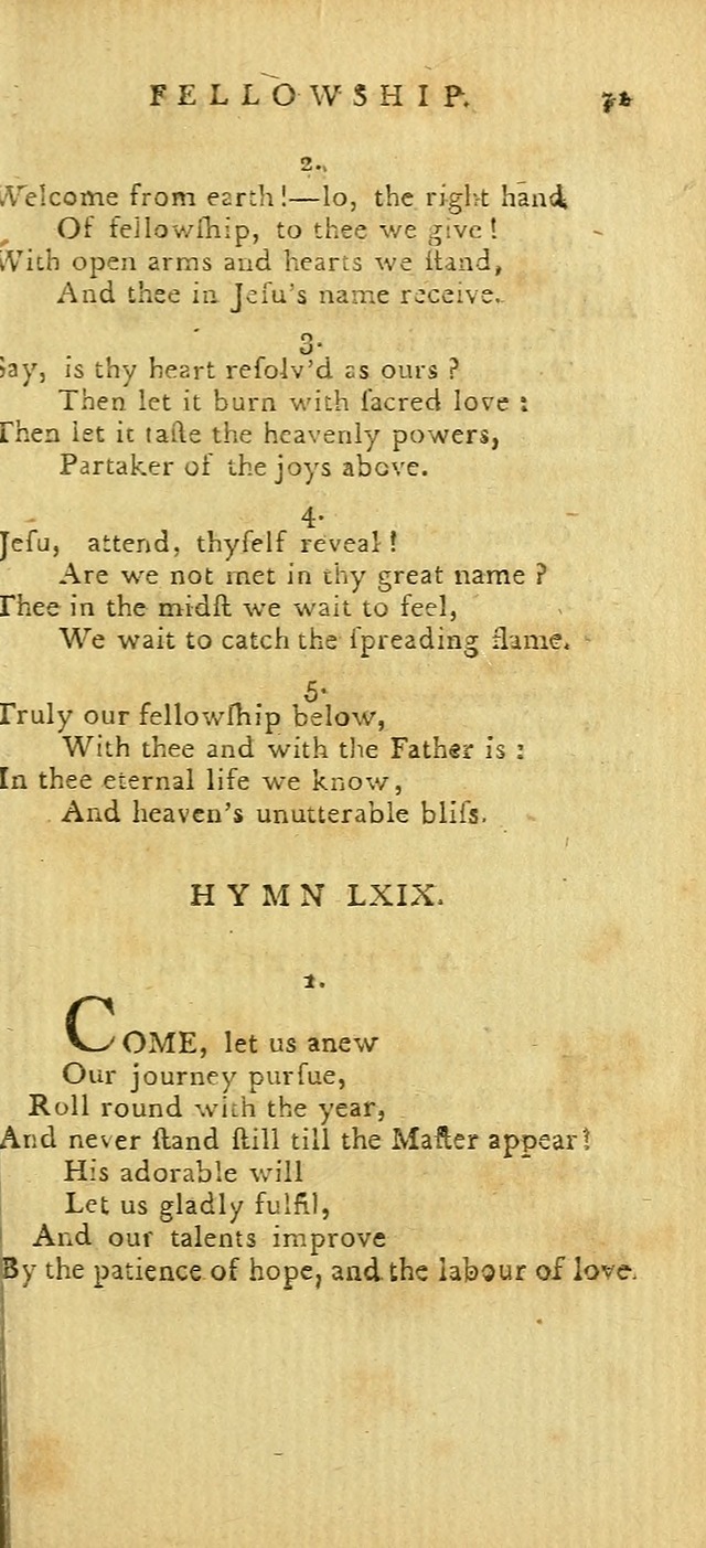 Hymns for the Use of the Society of United Christian Friends: with their constitution annexed page 71