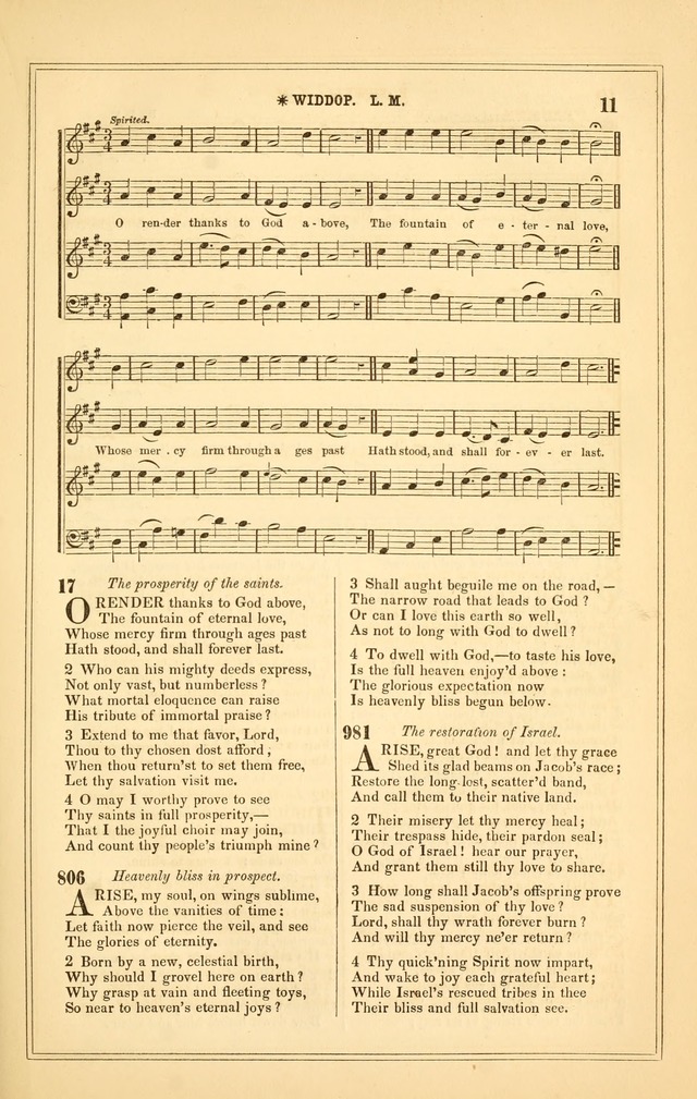 The Heart and Voice: or, Songs of Praise for the Sanctuary: hymn and tune book, designed for congregational singing in the Methodist Episcopal Church, and for congregations generally page 11