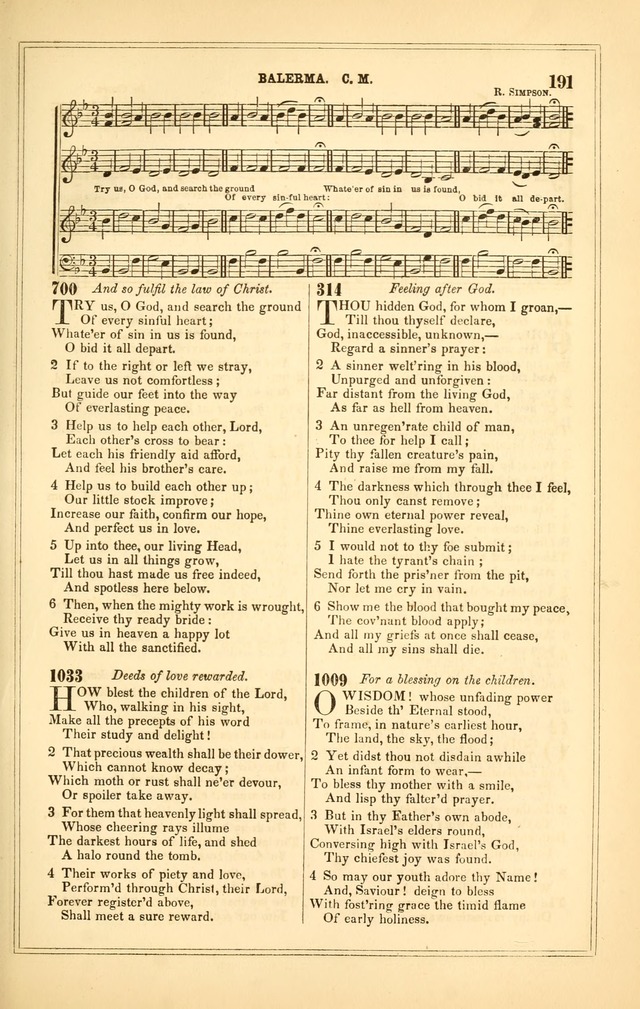 The Heart and Voice: or, Songs of Praise for the Sanctuary: hymn and tune book, designed for congregational singing in the Methodist Episcopal Church, and for congregations generally page 191