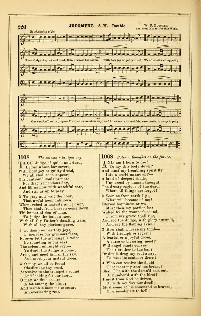 The Heart and Voice: or, Songs of Praise for the Sanctuary: hymn and tune book, designed for congregational singing in the Methodist Episcopal Church, and for congregations generally page 220