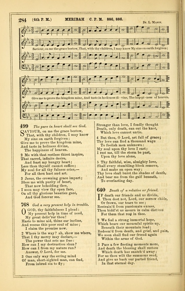 The Heart and Voice: or, Songs of Praise for the Sanctuary: hymn and tune book, designed for congregational singing in the Methodist Episcopal Church, and for congregations generally page 284