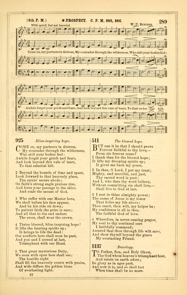 The Heart and Voice: or, Songs of Praise for the Sanctuary: hymn and tune book, designed for congregational singing in the Methodist Episcopal Church, and for congregations generally page 289