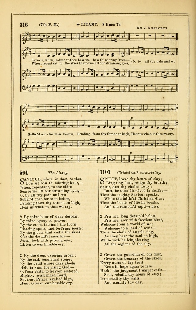 The Heart and Voice: or, Songs of Praise for the Sanctuary: hymn and tune book, designed for congregational singing in the Methodist Episcopal Church, and for congregations generally page 316