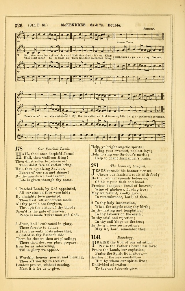 The Heart and Voice: or, Songs of Praise for the Sanctuary: hymn and tune book, designed for congregational singing in the Methodist Episcopal Church, and for congregations generally page 326