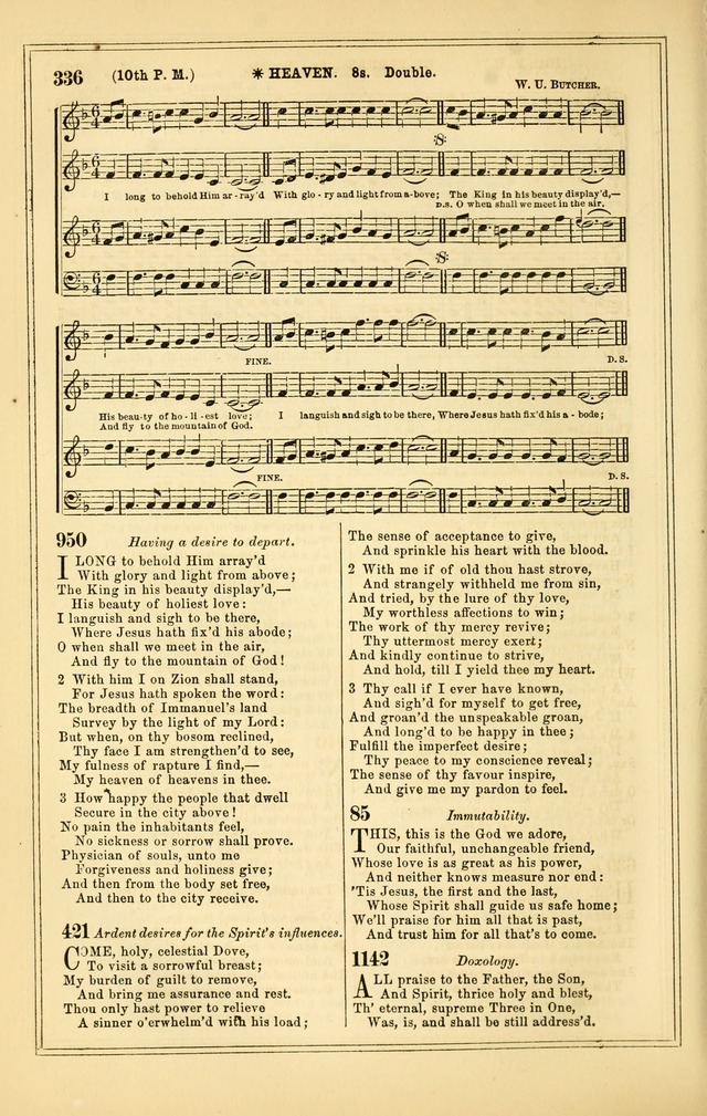 The Heart and Voice: or, Songs of Praise for the Sanctuary: hymn and tune book, designed for congregational singing in the Methodist Episcopal Church, and for congregations generally page 336