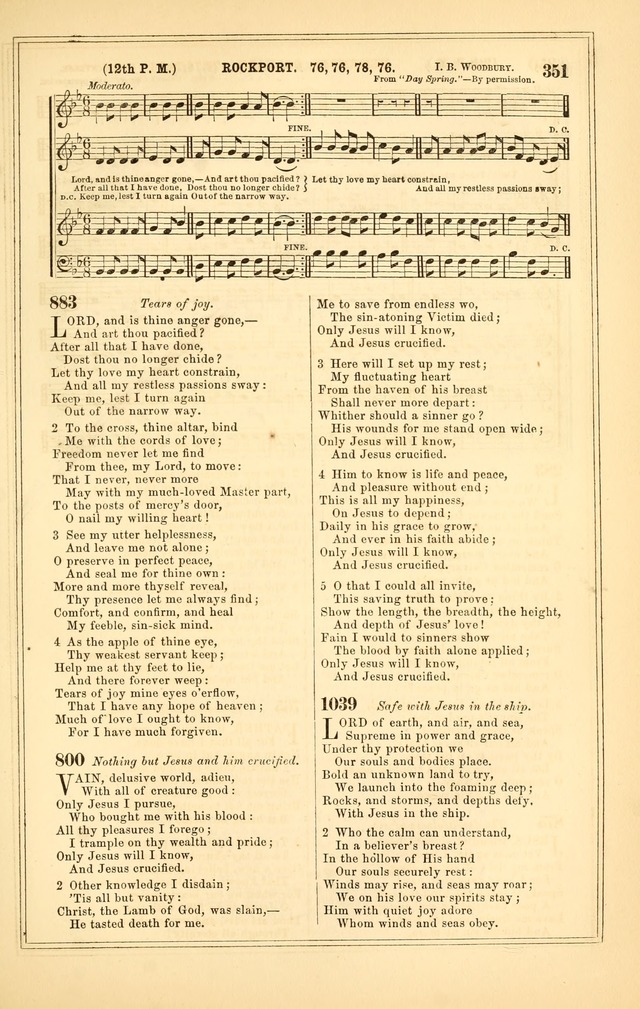 The Heart and Voice: or, Songs of Praise for the Sanctuary: hymn and tune book, designed for congregational singing in the Methodist Episcopal Church, and for congregations generally page 351