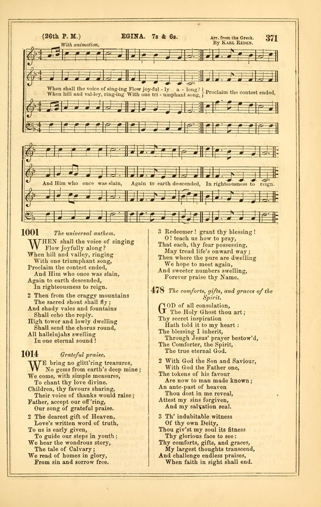 The Heart and Voice: or, Songs of Praise for the Sanctuary: hymn and tune book, designed for congregational singing in the Methodist Episcopal Church, and for congregations generally page 371
