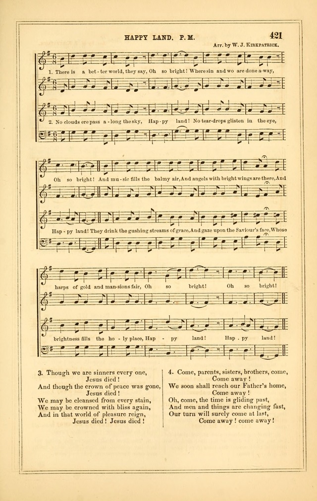 The Heart and Voice: or, Songs of Praise for the Sanctuary: hymn and tune book, designed for congregational singing in the Methodist Episcopal Church, and for congregations generally page 421
