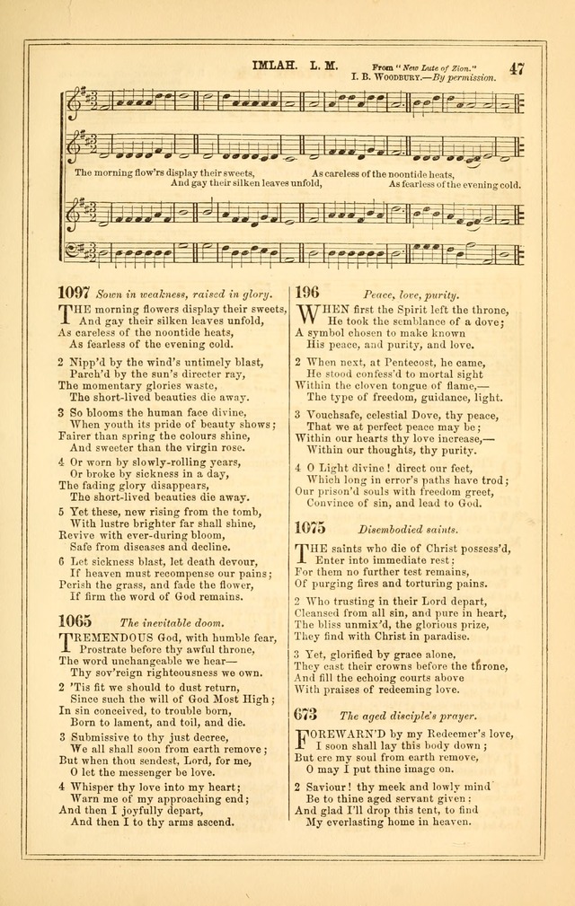 The Heart and Voice: or, Songs of Praise for the Sanctuary: hymn and tune book, designed for congregational singing in the Methodist Episcopal Church, and for congregations generally page 47