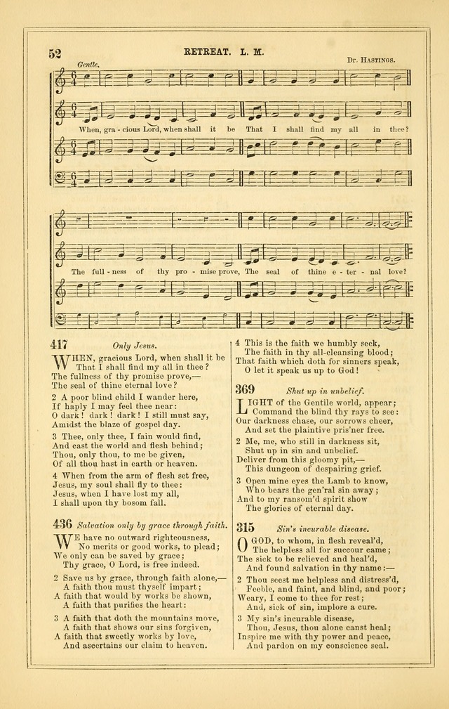 The Heart and Voice: or, Songs of Praise for the Sanctuary: hymn and tune book, designed for congregational singing in the Methodist Episcopal Church, and for congregations generally page 52