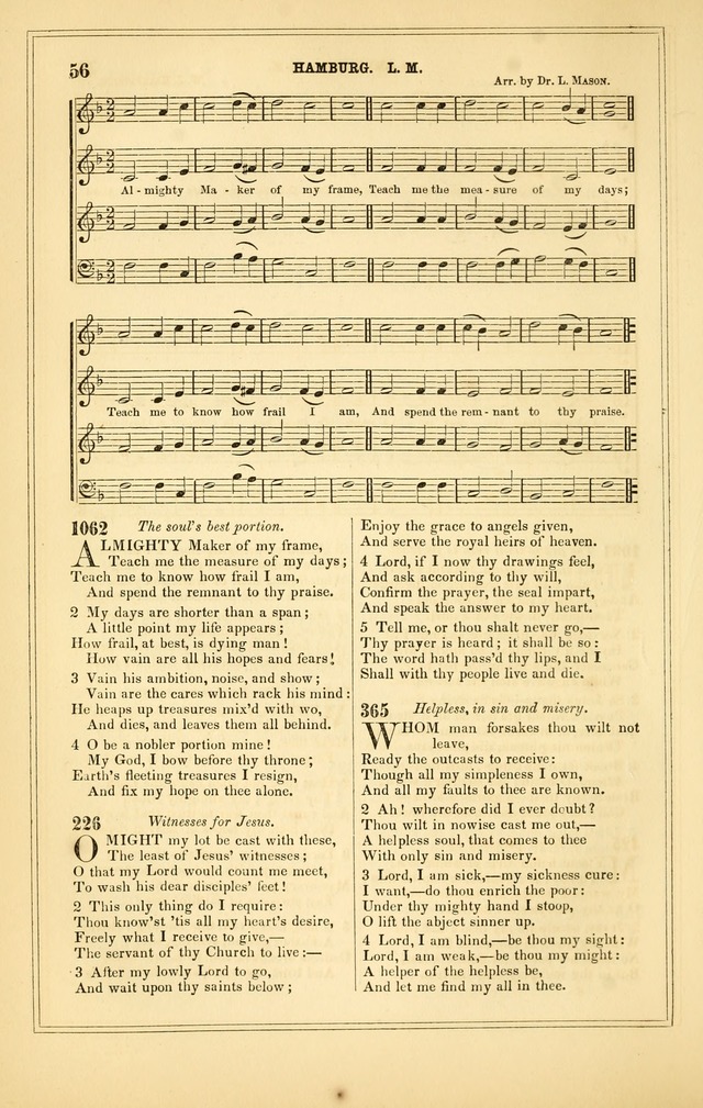 The Heart and Voice: or, Songs of Praise for the Sanctuary: hymn and tune book, designed for congregational singing in the Methodist Episcopal Church, and for congregations generally page 56