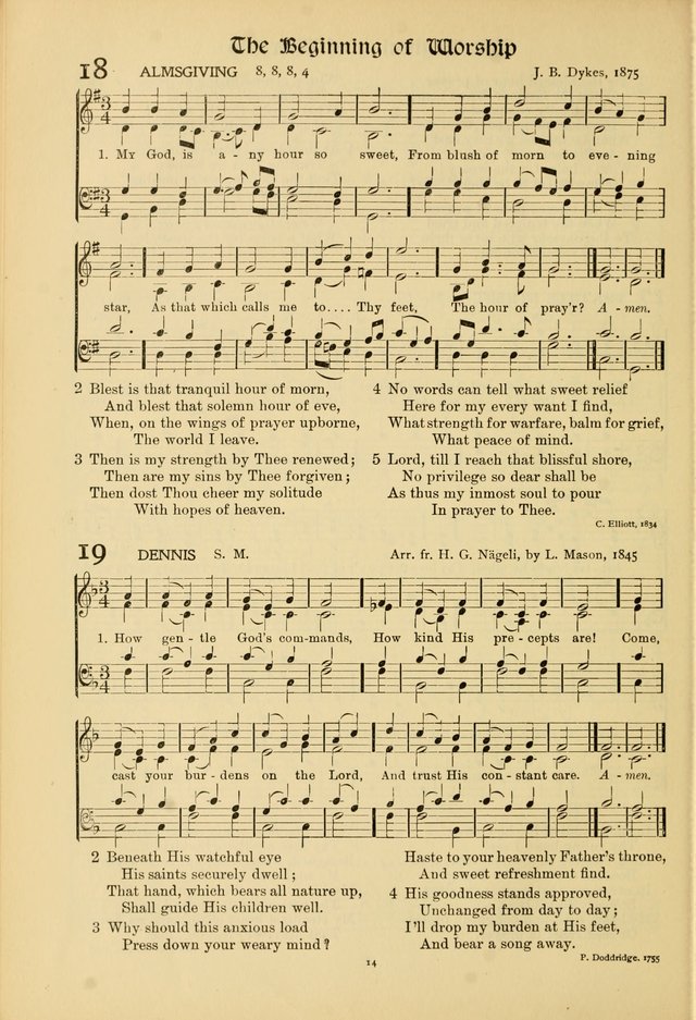 Hymns of Worship and Service. (Chapel ed.) page 14