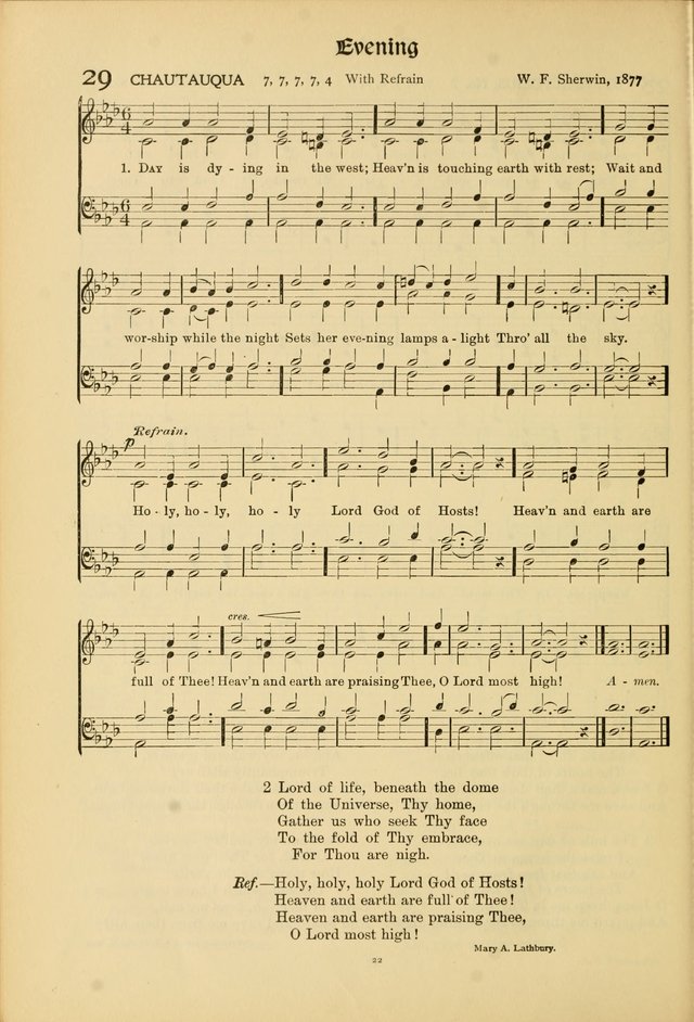 Hymns of Worship and Service. (Chapel ed.) page 22