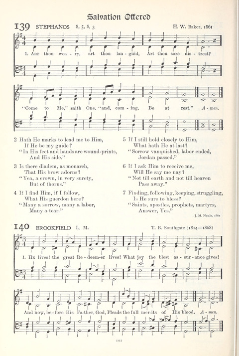 Hymns of Worship and Service: College Edition page 102