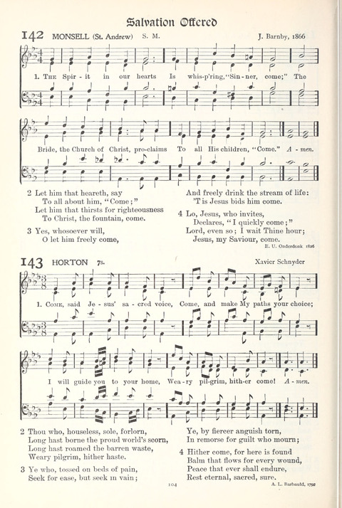 Hymns of Worship and Service: College Edition page 104
