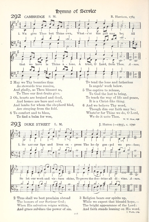 Hymns of Worship and Service: College Edition page 218