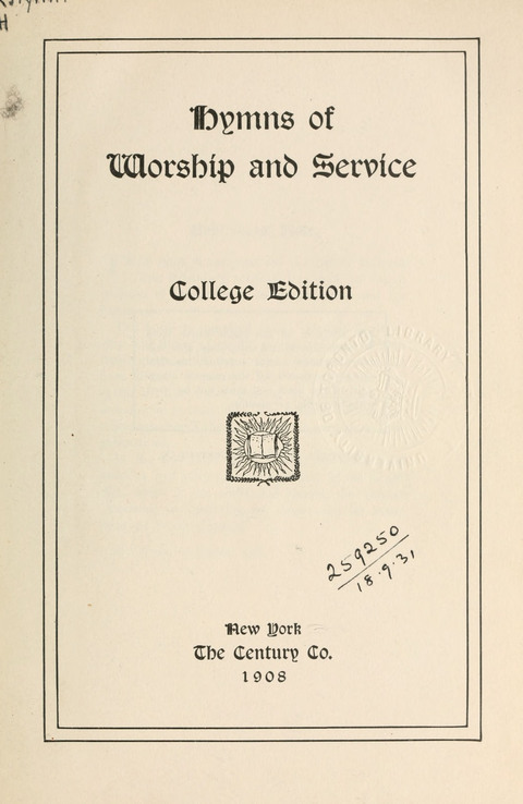Hymns of Worship and Service: College Edition page iv