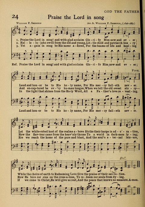 Hymns of Worship and Service: for the Sunday School page 22