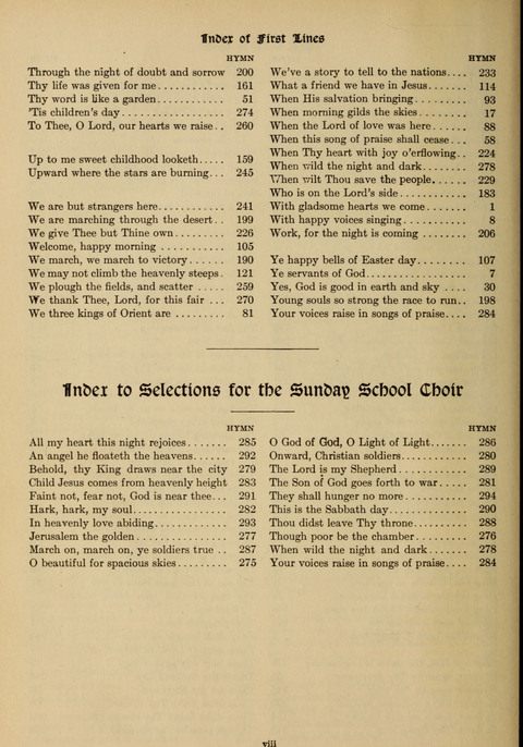 Hymns of Worship and Service: for the Sunday School page xi