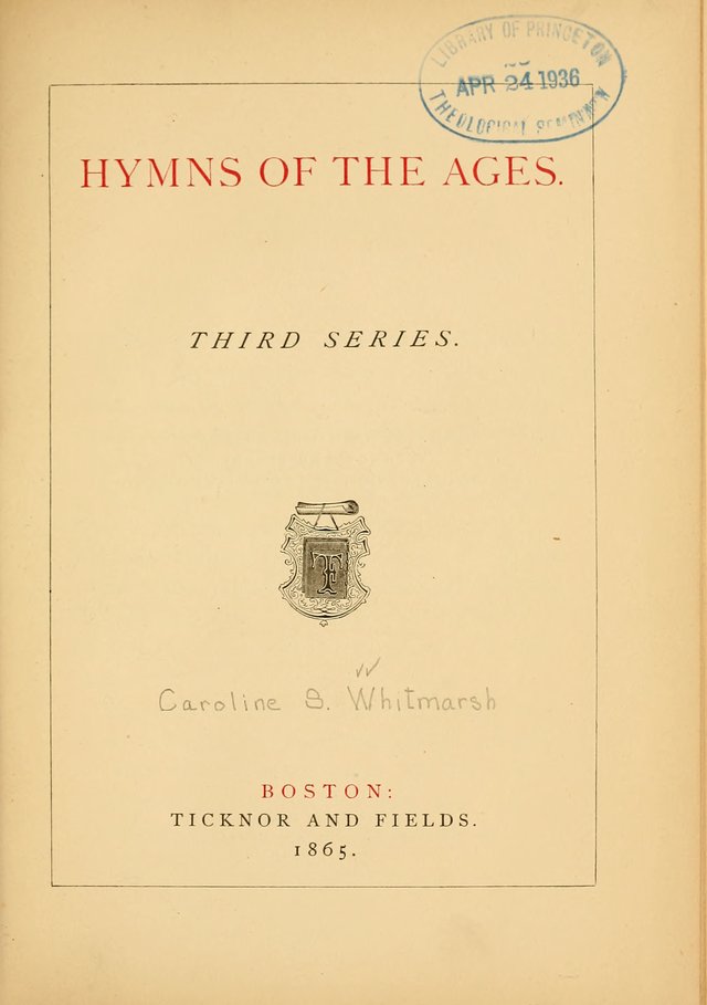 Hymns of the Ages (3rd series) page ix