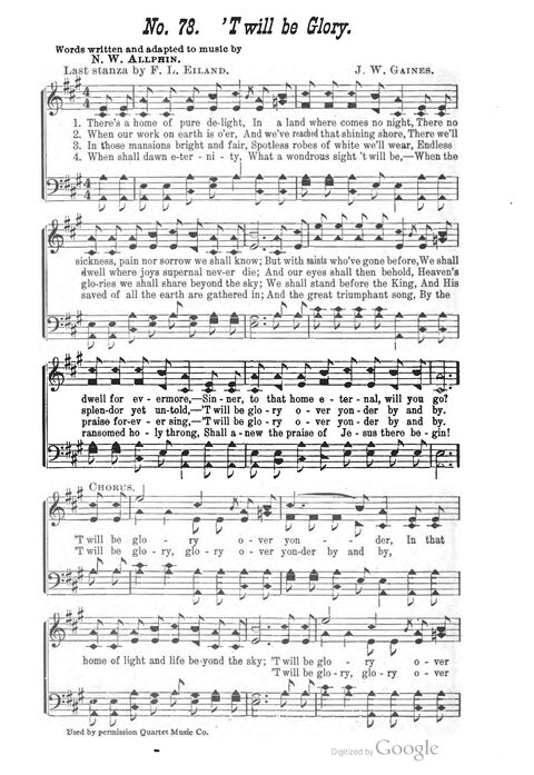 The Harp of Glory: The Best Old Hymns, the Best New Hymns, the cream of song for all religious work and workship (With supplement) page 78