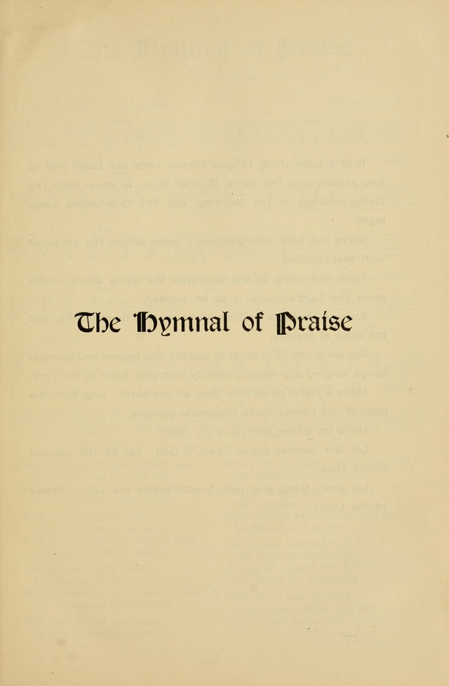 The Hymnal of Praise page xxxv