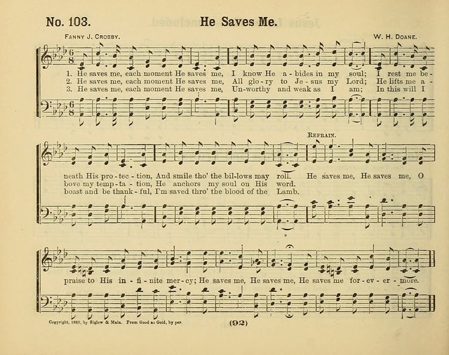 Hymns of Praise with Tunes: selected for use in Sunday school, prayer meeting, and home circle page 92