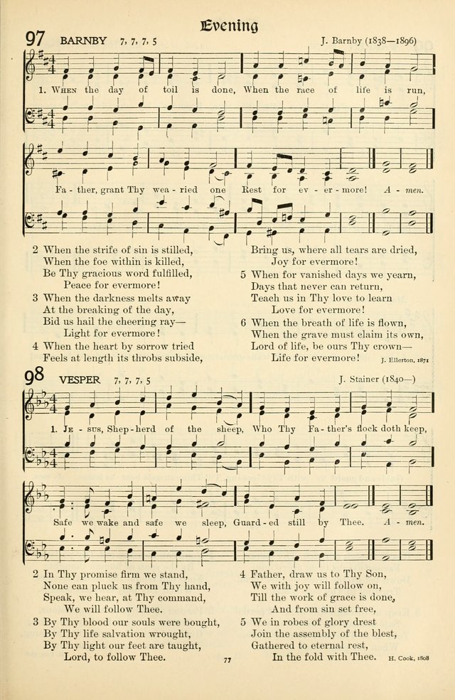 In Excelsis: hymns with tunes for Christian worship page 77