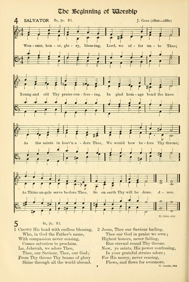 In Excelsis: Hymns with Tunes for Christian Worship. 7th ed. page 2