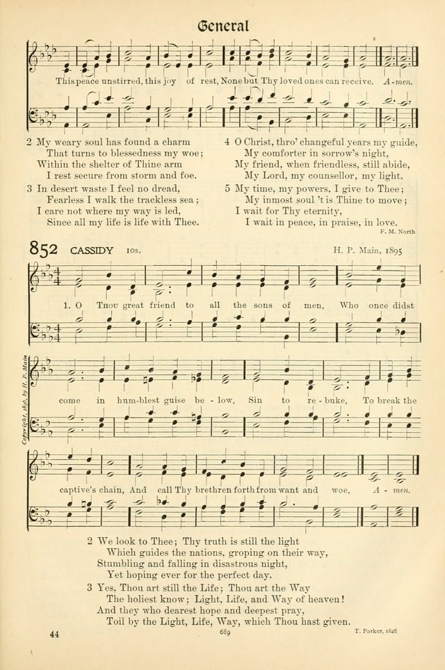 In Excelsis: Hymns with Tunes for Christian Worship. 7th ed. page 699