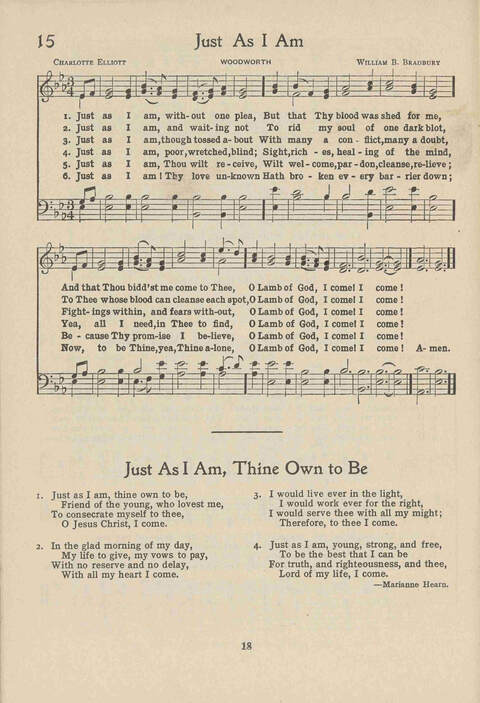 Institute Hymns and  Songs page 18