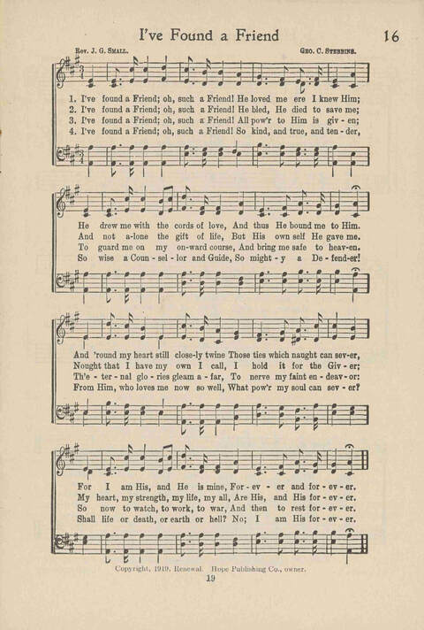 Institute Hymns and  Songs page 19