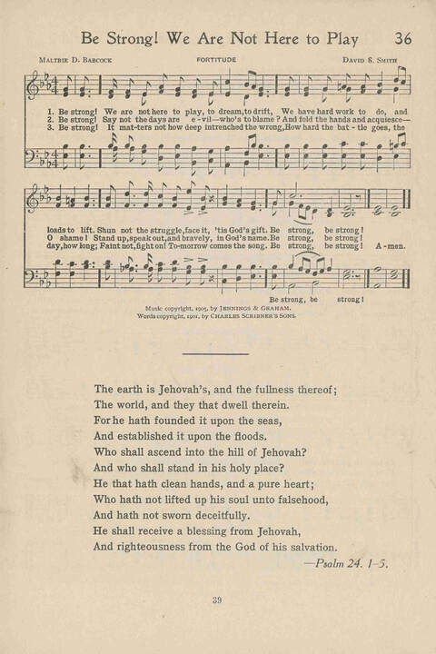 Institute Hymns and  Songs page 39
