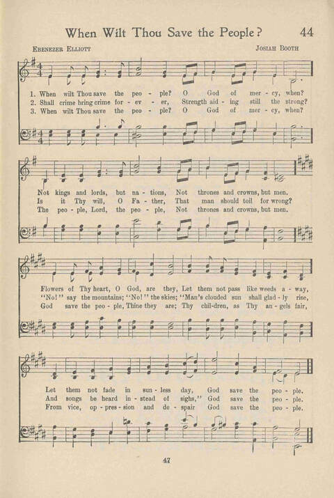 Institute Hymns and  Songs page 47