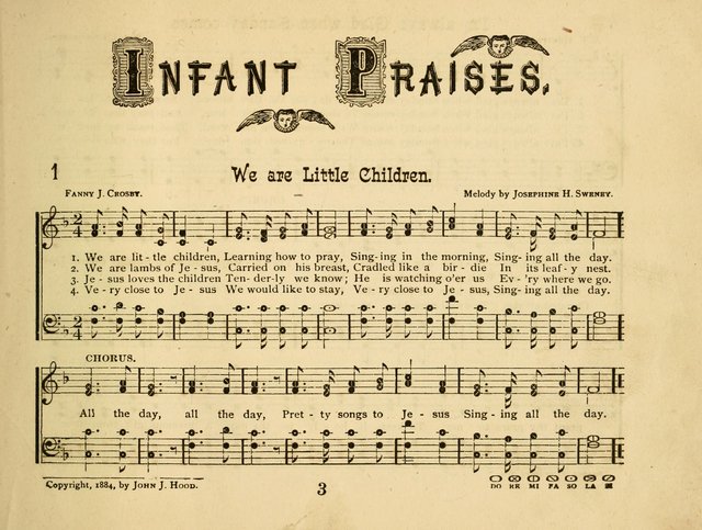 Infant Praises: a collection of sacred songs, hymns, and music, for use in the Sabbath school primary department page 3