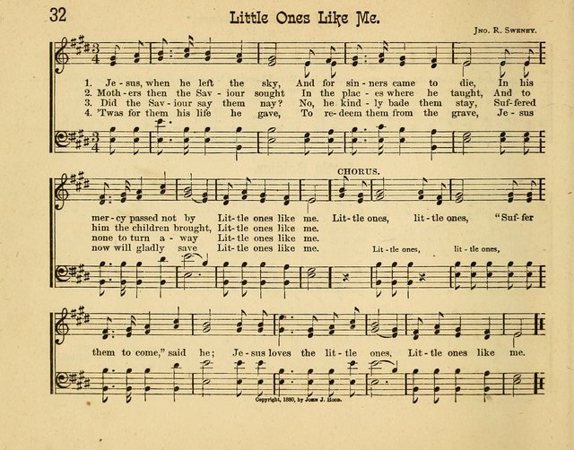 Infant Praises: a collection of sacred songs, hymns, and music, for use in the Sabbath school primary department page 32