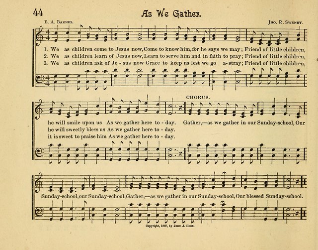 Infant Praises: a collection of sacred songs, hymns, and music, for use in the Sabbath school primary department page 44